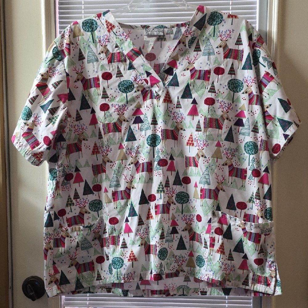 Smart Scrubs Kids Shirt with Colorful Tree Design